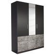 DREHTÜRENSCHRANK 3-türig Grau, Graphitfarben  - Alufarben/Graphitfarben, Basics, Holzwerkstoff/Kunststoff (136/197/54cm) - Xora