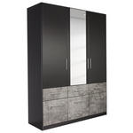 DREHTÜRENSCHRANK 3-türig Grau, Graphitfarben  - Alufarben/Graphitfarben, Basics, Holzwerkstoff/Kunststoff (136/197/54cm) - Xora