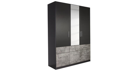 DREHTÜRENSCHRANK 3-türig Grau, Graphitfarben - Alufarben/Graphitfarben, Basics, Holzwerkstoff/Kunststoff (136/197/54cm) - Xora