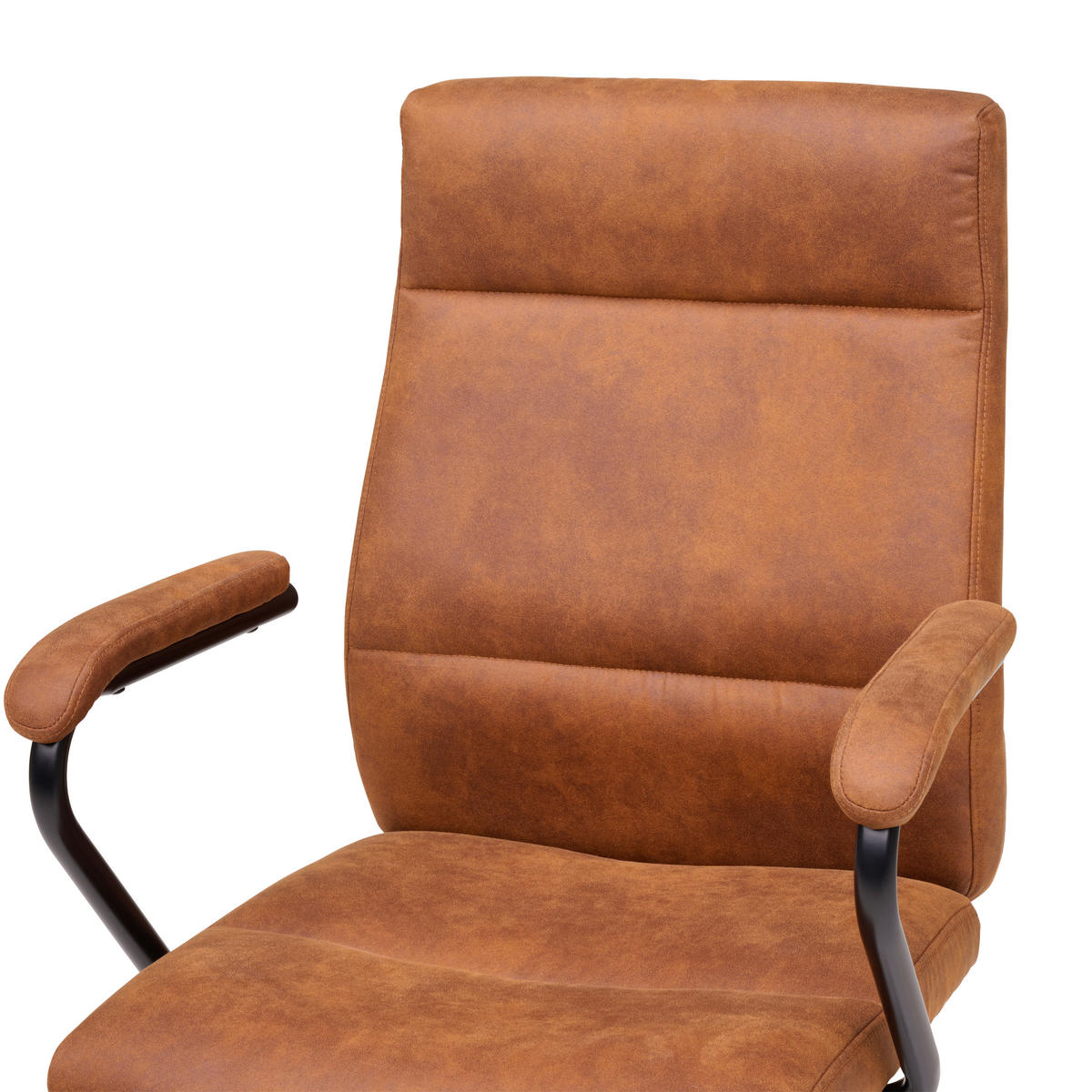 OTOČNÁ ŽIDLE, tkaná látka, černá, karamel - černá/karamel, Moderní, kov/textil (60/99-109/64cm) - MID.YOU