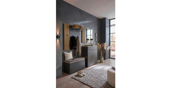 GARDEROBE 4-teilig  in 171/200/40 cm  - Eichefarben/Anthrazit, Design, Glas/Holz (171/200/40cm) - Dieter Knoll