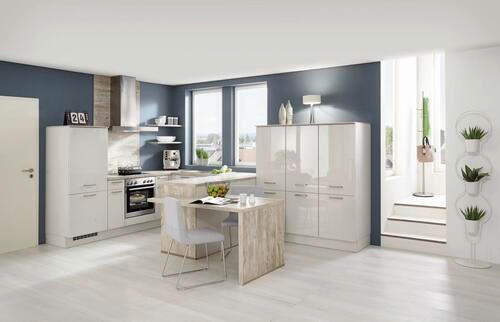 BUCĂTĂRIE LA COMANDĂ   - gri deschis, Design, material pe bază de lemn - Celina