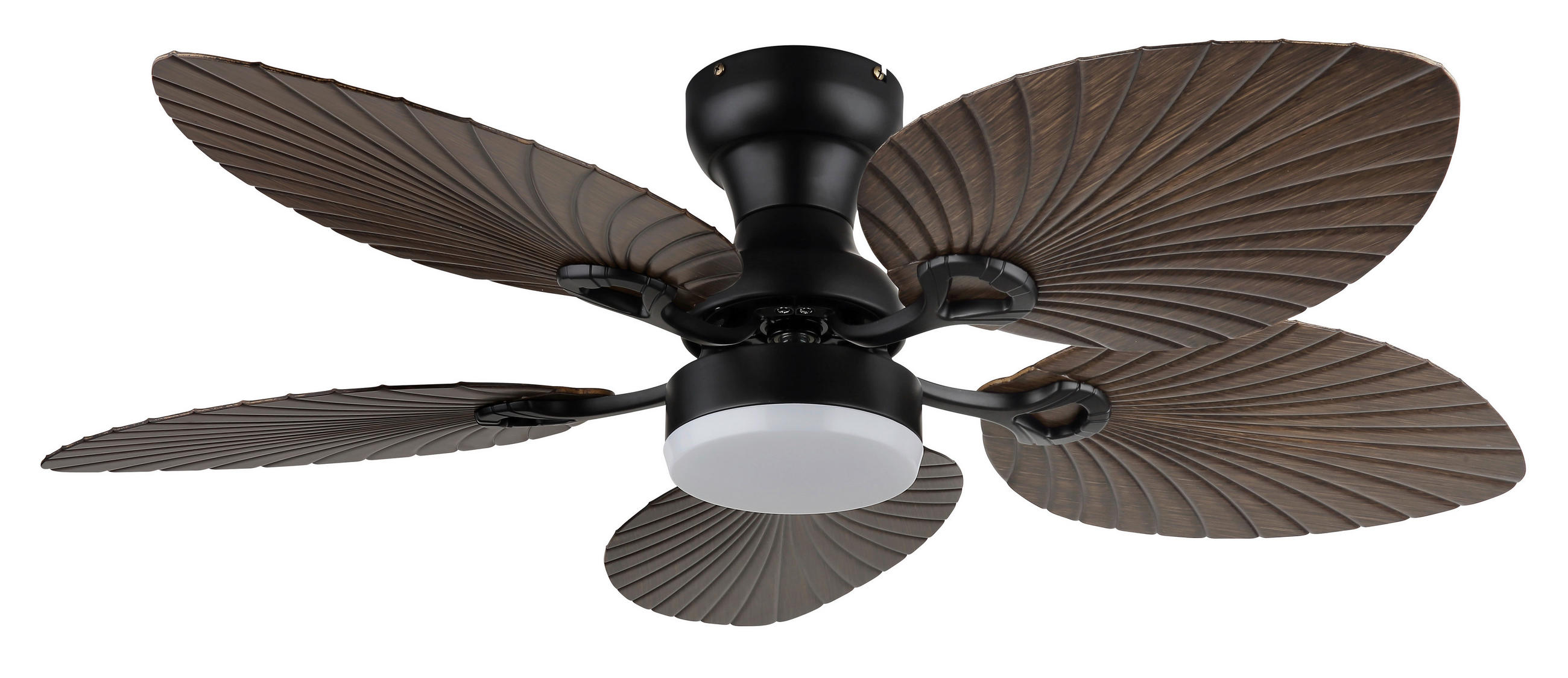Ventilator mit Beleuchtung ELISE 107/28,5 cm   - Opal/Schwarz, KONVENTIONELL, Kunststoff/Metall (107/28,5cm) - Globo