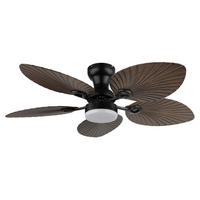 Ventilator mit Beleuchtung ELISE 107/28,5 cm   - Opal/Schwarz, KONVENTIONELL, Kunststoff/Metall (107/28,5cm) - Globo