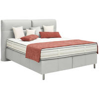 BOXSPRINGBETT 160/200 cm  in Weiß  - Alufarben/Weiß, KONVENTIONELL, Textil/Metall (160/200cm) - Dieter Knoll