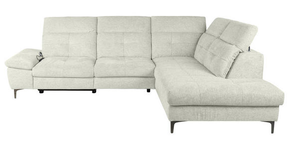 ECKSOFA Naturfarben Webstoff  - Schwarz/Naturfarben, KONVENTIONELL, Textil/Metall (288/225cm) - Carryhome