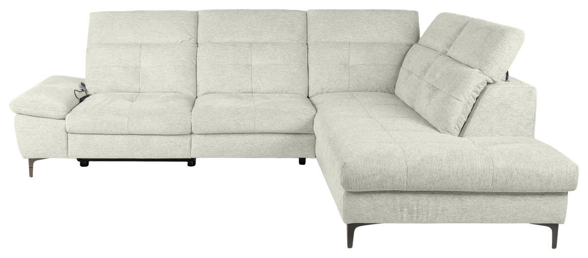 ECKSOFA Naturfarben Webstoff  - Schwarz/Naturfarben, KONVENTIONELL, Textil/Metall (288/225cm) - Carryhome