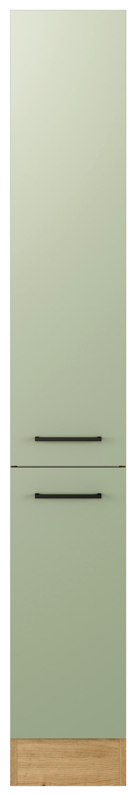 APOTHEKERSCHRANK 30/200/57 cm  in Grün, Eiche Artisan  - Schwarz/Eiche Artisan, KONVENTIONELL, Holzwerkstoff/Metall (30/200/57cm) - FlexWell