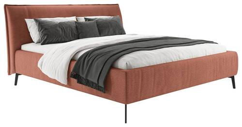 POLSTERBETT 180/200 cm  in Rostfarben  - Rostfarben/Schwarz, Design, Textil/Metall (180/200cm) - Lomoco