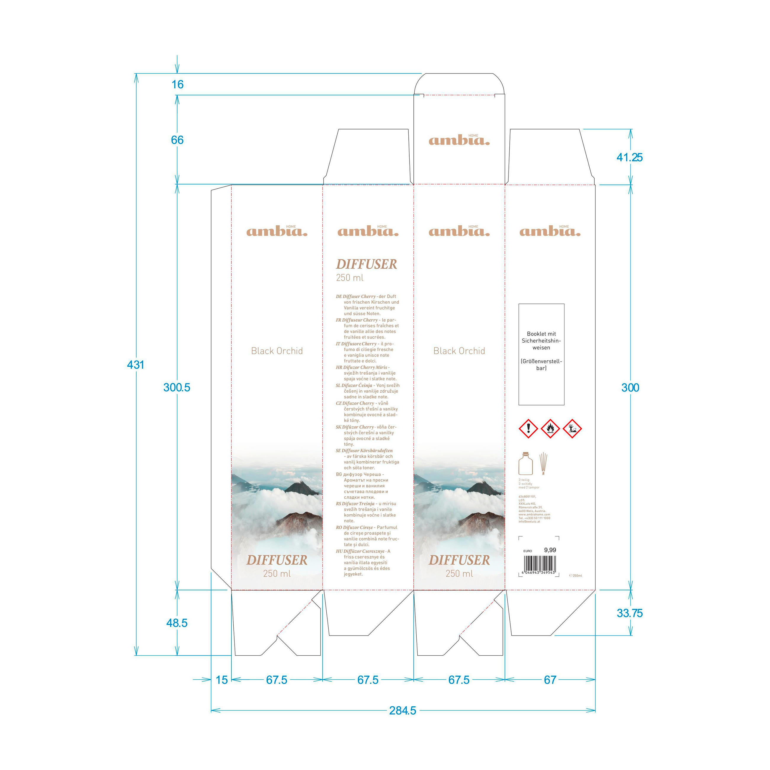 RAUMDUFT AMBIA  - Grauweiß, Basics, Glas (100ml) - Ambia Home