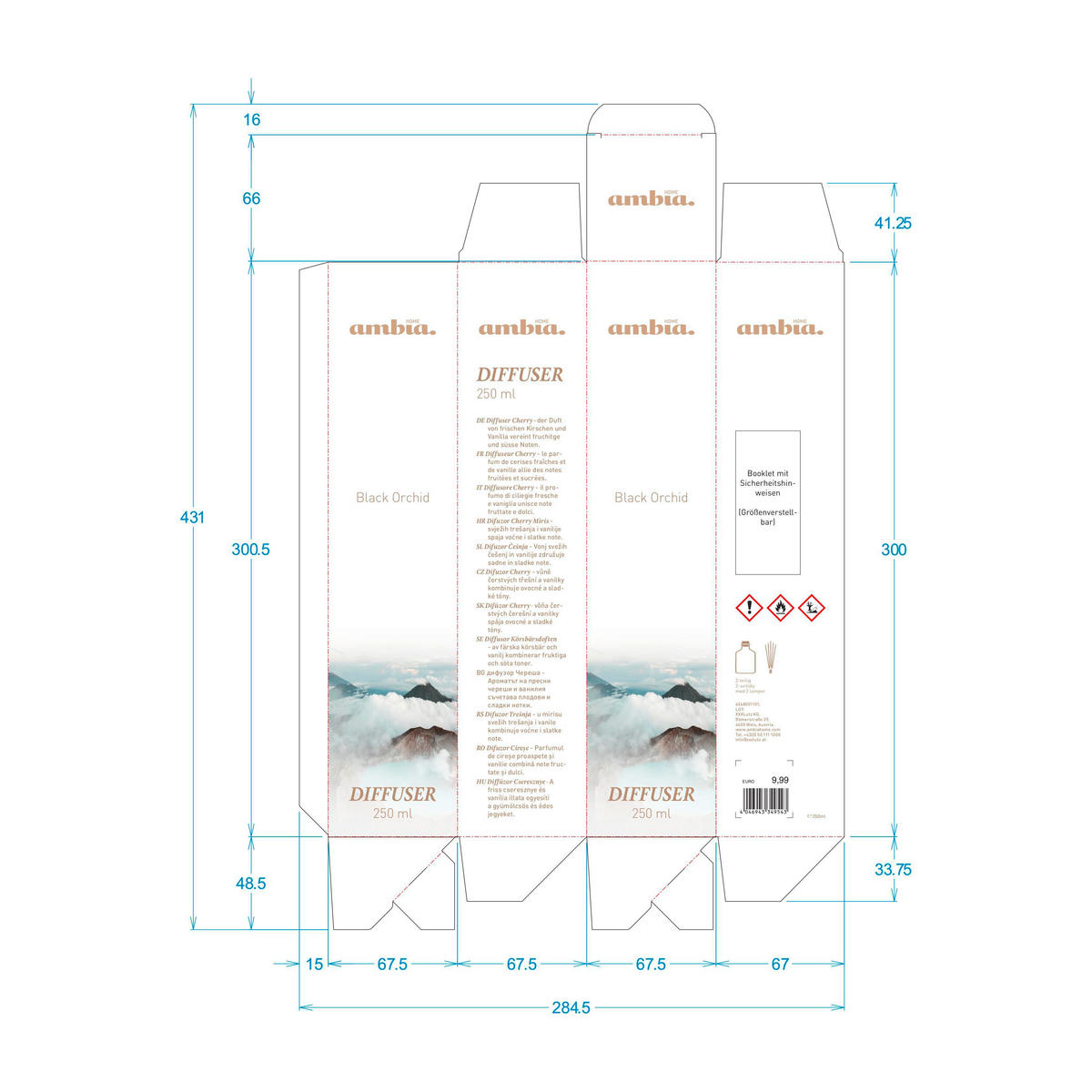 RAUMDUFT AMBIA  - Grauweiß, Basics, Glas (100ml) - Ambia Home