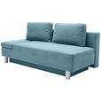 SCHLAFSOFA Flachgewebe Blau  - Chromfarben/Blau, Design, Holz/Textil (205/77-93/99cm) - Novel