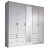 OMARA S KLASIČNIMI VRATI, bela  - bela/barve aluminija, Basics, umetna masa/steklo (226/210/54cm) - Xora