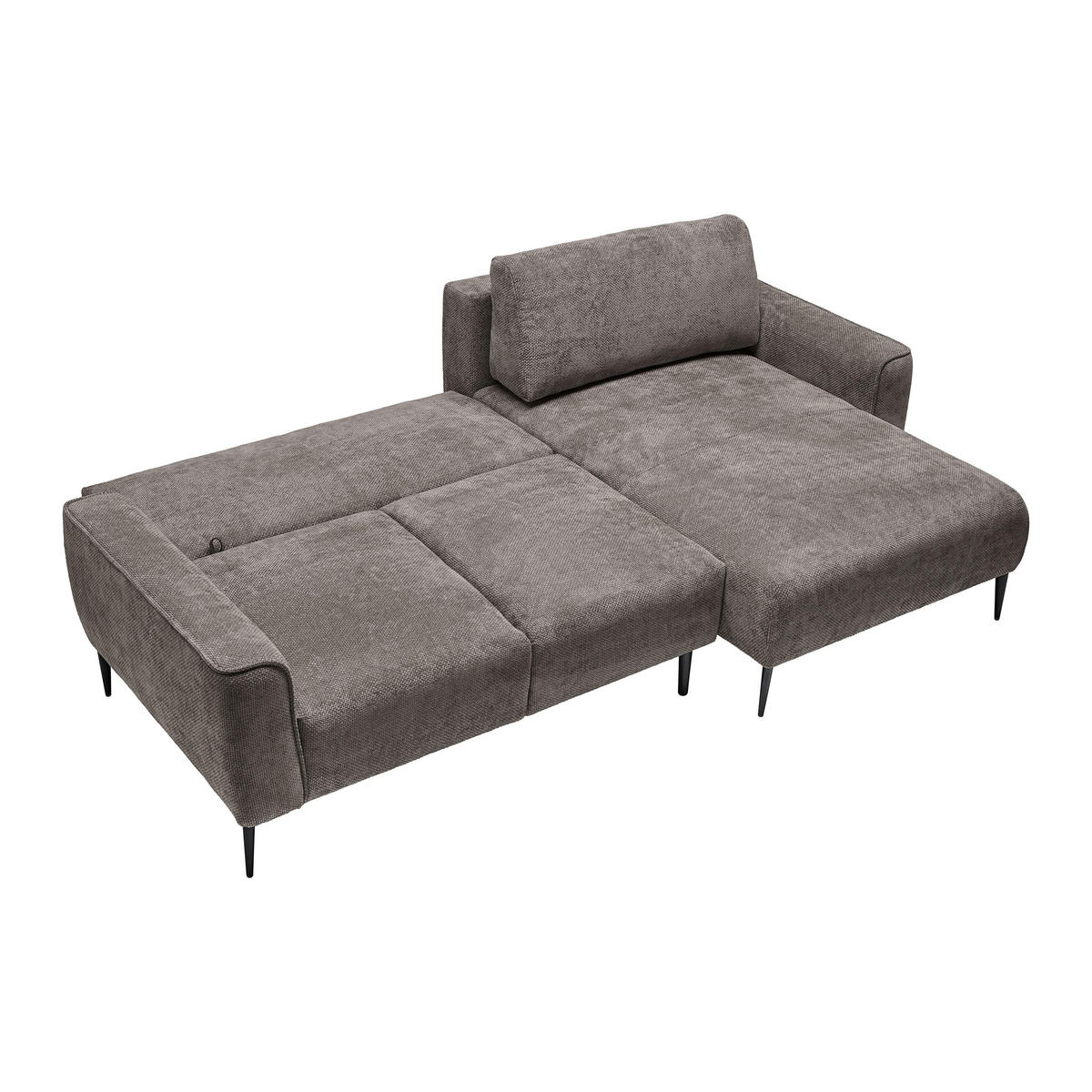 HÖRNSOFFA i vävt tyg gråbrun  - gråbrun/svart, Modern, metall/textil (255/164cm) - MID.YOU