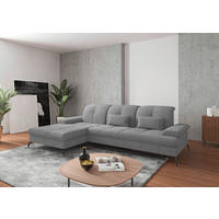 ECKSOFA in Flachgewebe Grau  - Schwarz/Grau, Konventionell, Textil/Metall (185/279cm) - Sit & More