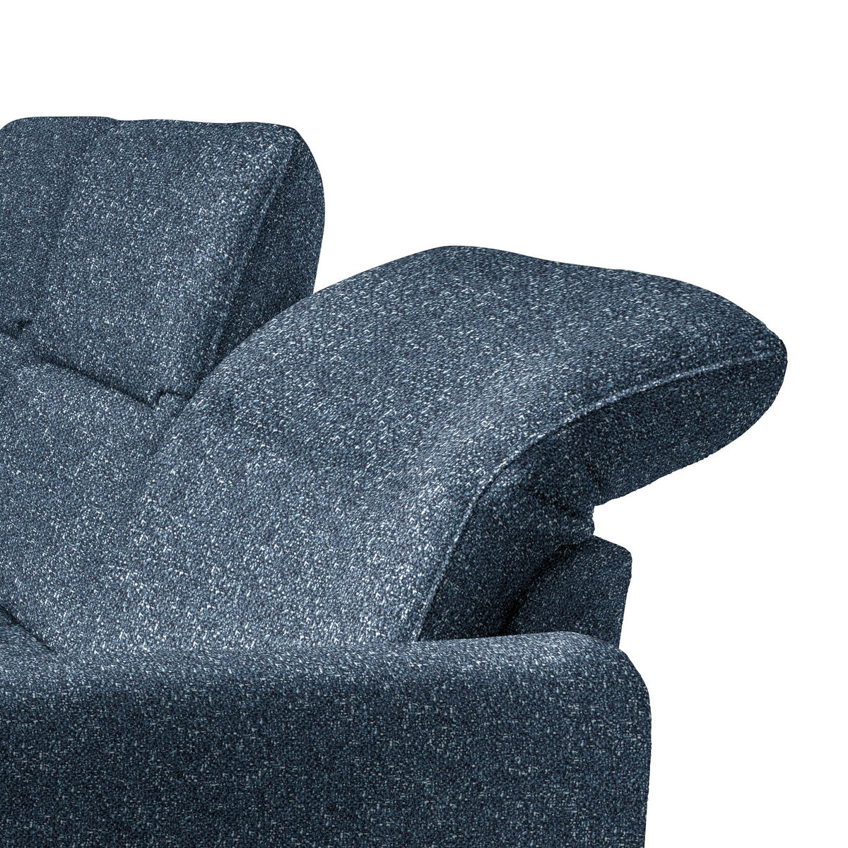 ECKSOFA Blau Plüsch  - Blau/Schwarz, KONVENTIONELL, Textil/Metall (190/254cm) - Livetastic