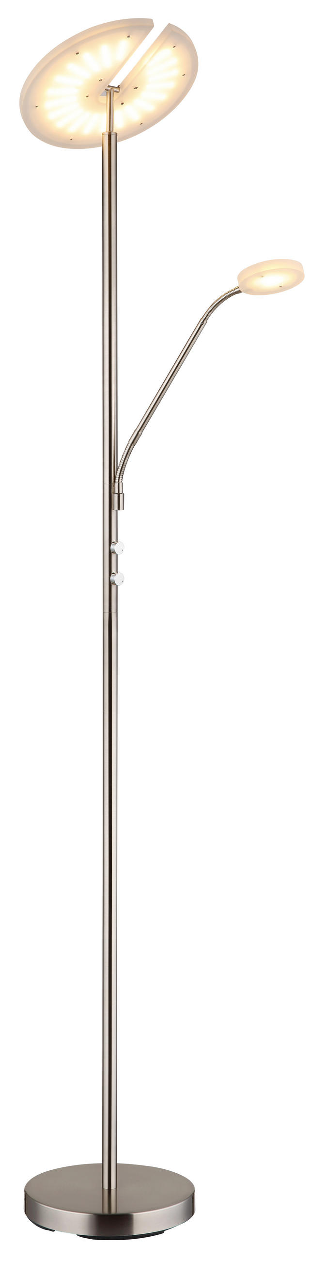 LED SVJETILJKA PODNA STANFORD  - bijela/boje nikla, Design, metal/plastika (30/180cm) - Globo