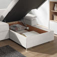 ECKSOFA in Flachgewebe Creme  - Chromfarben/Creme, KONVENTIONELL, Textil/Metall (285/176cm) - Novel