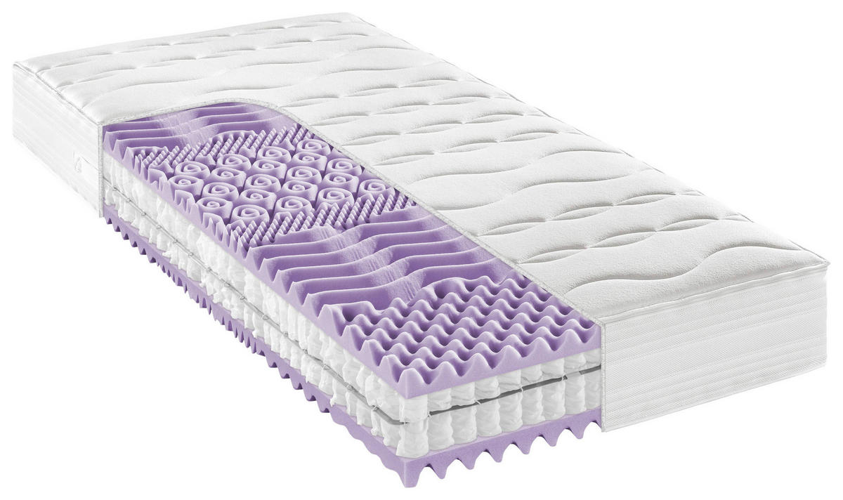 TASCHENFEDERKERNMATRATZE 90/200 cm Höhe ca. 24 cm  H2 = mittel  - Basics, Textil (90/200cm) - Novel