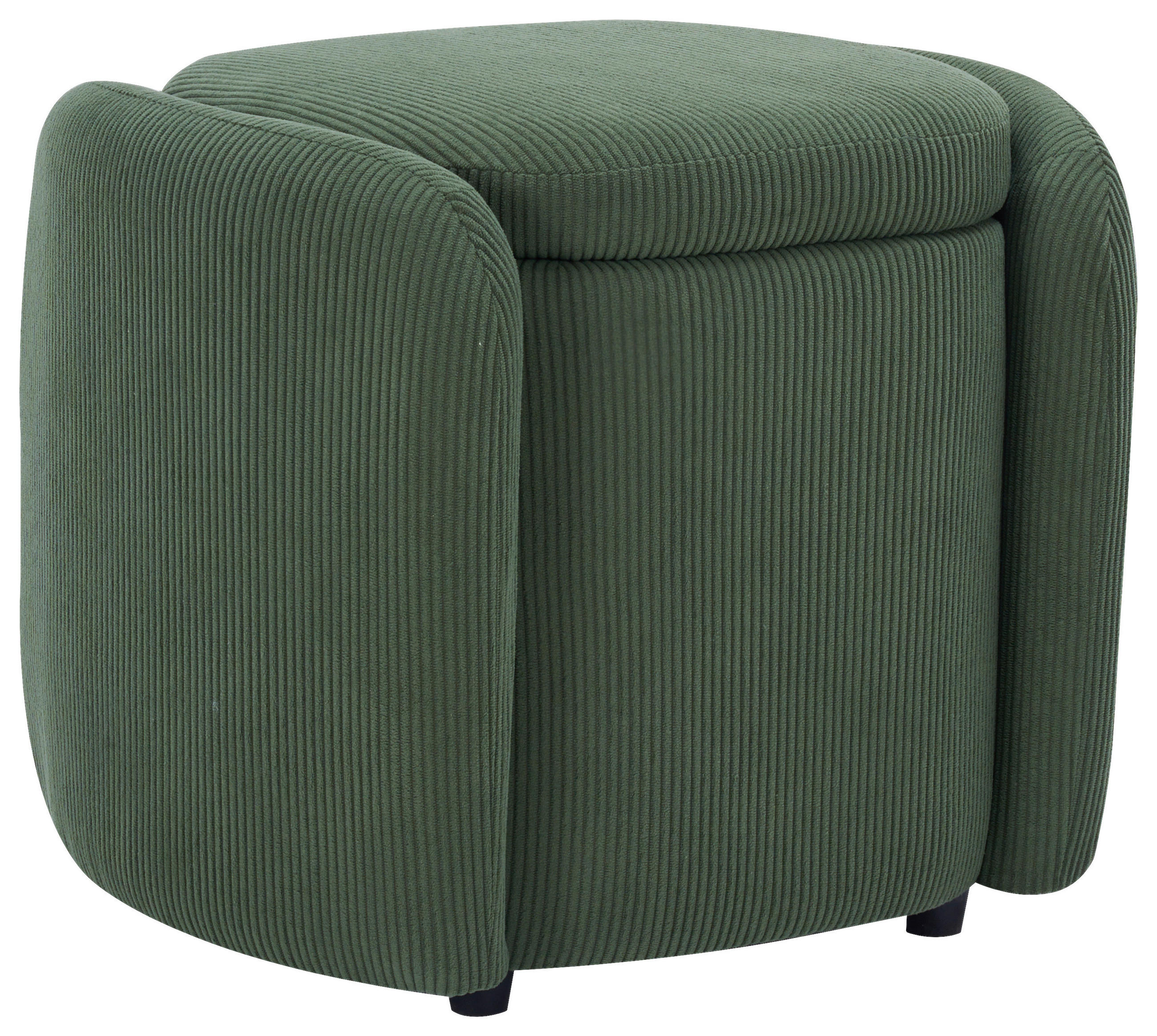 HOCKER in Textil Grün  - Schwarz/Grün, Design, Kunststoff/Textil (57/47/42cm) - P & B