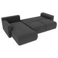 ECKSOFA Dunkelgrau Velours  - Chromfarben/Dunkelgrau, KONVENTIONELL, Kunststoff/Textil (195/293cm) - Carryhome