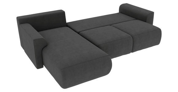 ECKSOFA in Velours Dunkelgrau  - Chromfarben/Dunkelgrau, KONVENTIONELL, Kunststoff/Textil (195/293cm) - Carryhome