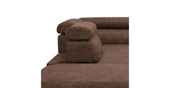 ECKSOFA Braun Lederlook  - Schwarz/Braun, Design, Kunststoff/Textil (230/263cm) - Hom`in