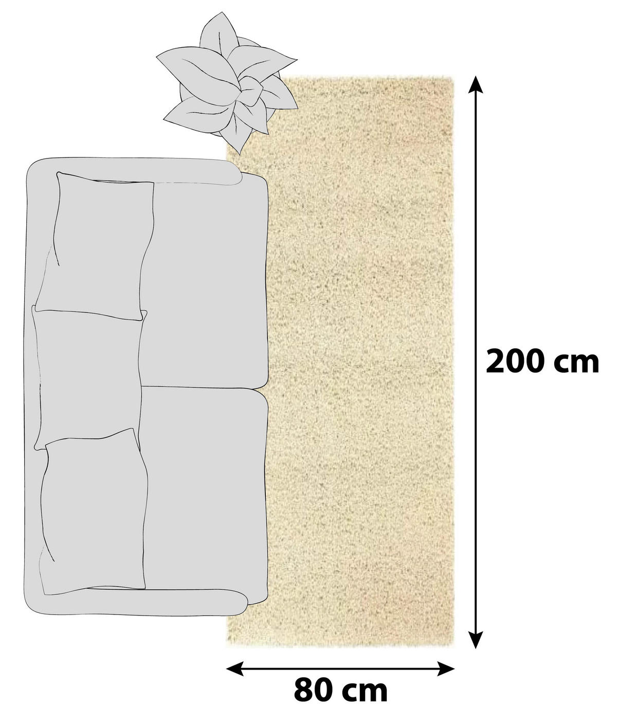 LÄUFER 80/200 cm Fashion Shaggy Creme  - Creme, Basics, Textil (80/200cm) - Novel