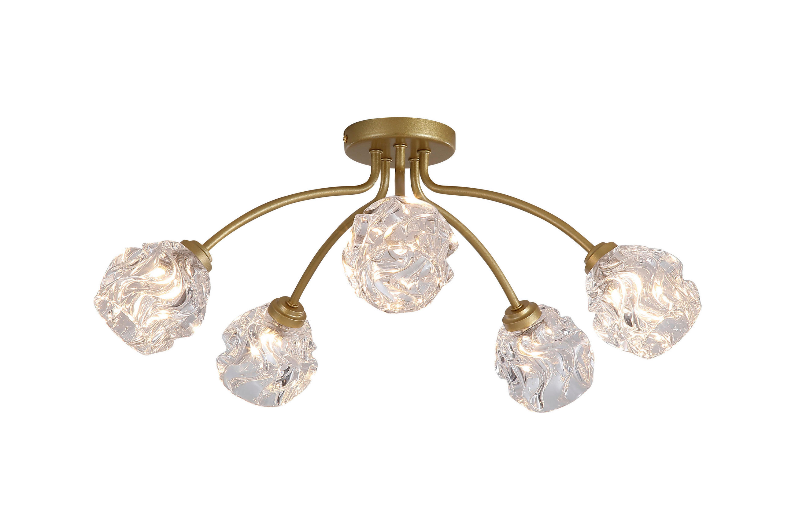 DECKENLEUCHTE Astral  - Goldfarben, Design, Glas/Metall (60/24/60cm)