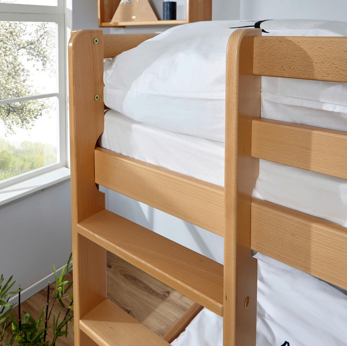 ETAGENBETT - Buchefarben/Naturfarben, MODERN, Holz (90/200cm) - MID.YOU