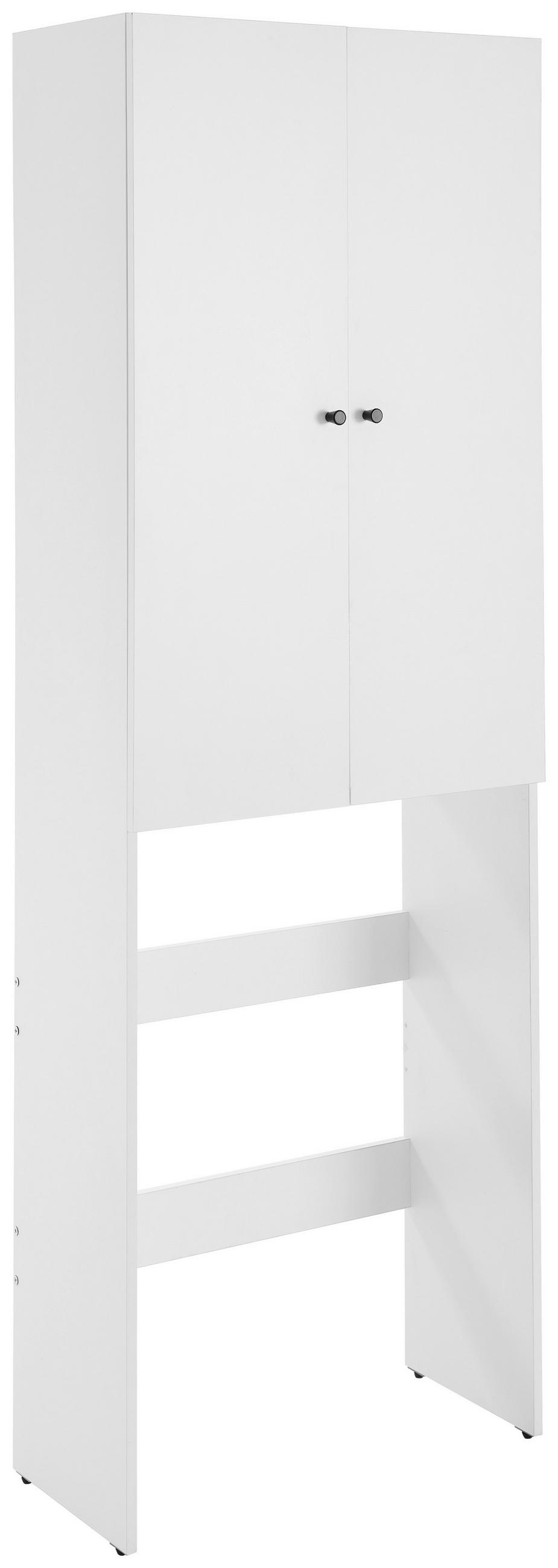 WASCHMASCHINENSCHRANK 65/190/31,8 cm  in Weiß  - Schwarz/Weiß, Basics, Holzwerkstoff/Metall (65/190/31,8cm) - Milino