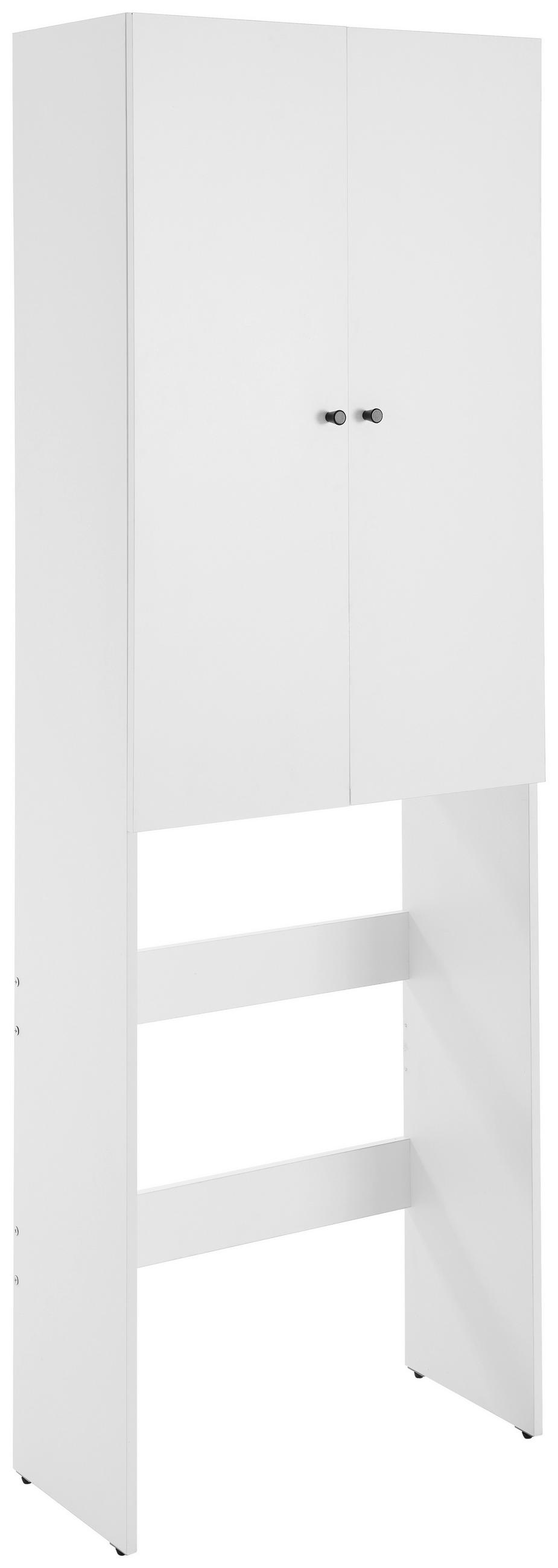 WASCHMASCHINENSCHRANK 65/190/31,8 cm  in Weiß  - Schwarz/Weiß, Basics, Holzwerkstoff/Metall (65/190/31,8cm) - Milino