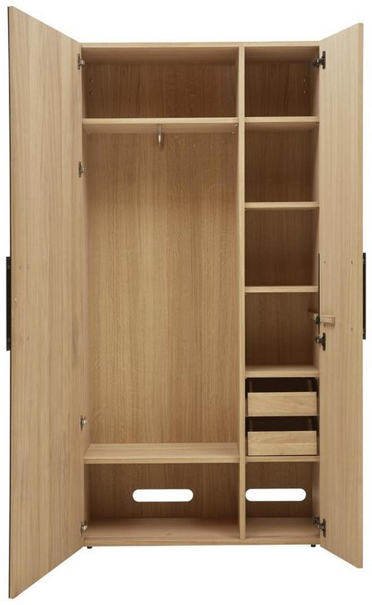 GARDEROBENSCHRANK  in 97,2/194/43,5 cm  - Eichefarben/Anthrazit, Natur, Glas/Holz (97,2/194/43,5cm) - Voglauer