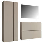 GARDEROBE 3-teilig  in 180/185/33 cm  - Taupe, Design, Glas/Holzwerkstoff (180/185/33cm) - Moderano