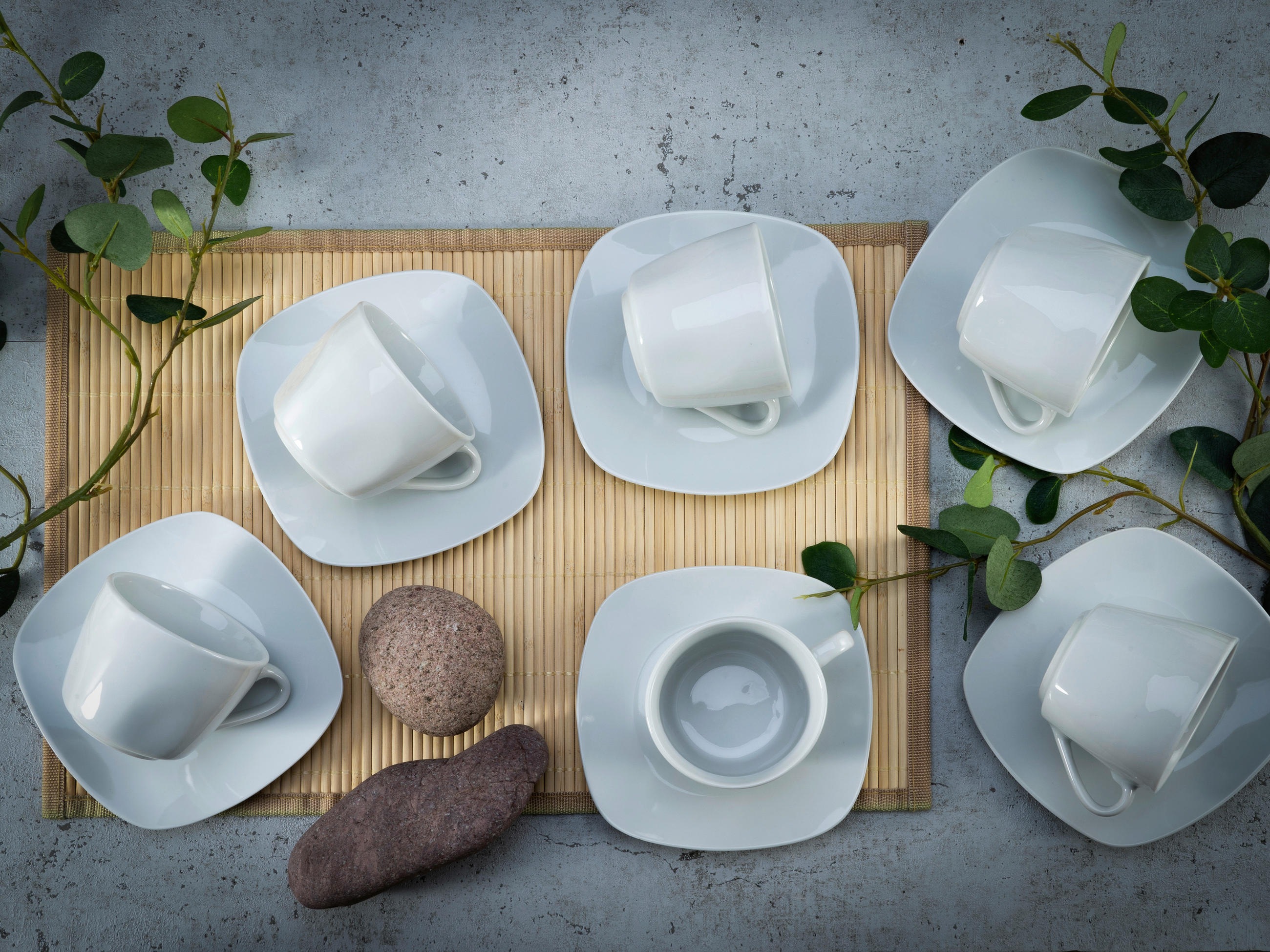 KAFFEESERVICE Weiß 12-teilig Square  - Weiß, Basics, Keramik (20/20/27,5cm) - Creatable