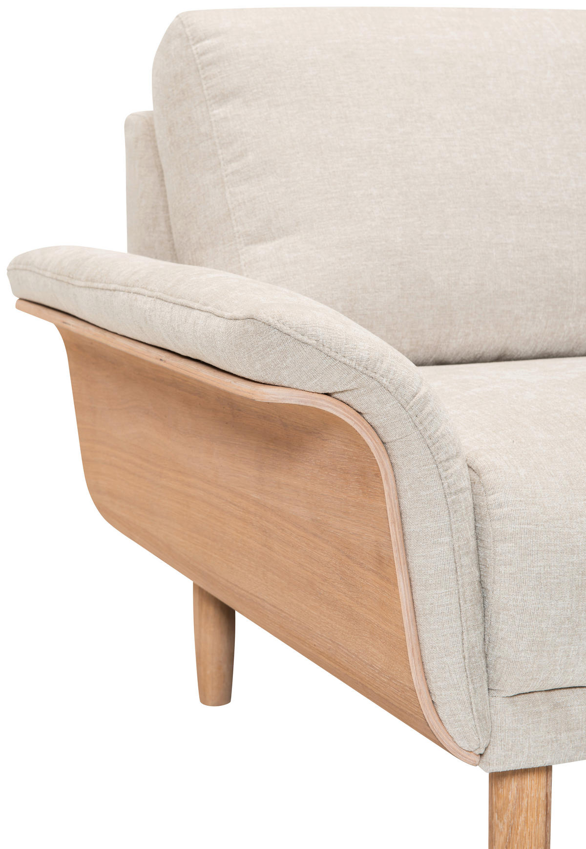 2-SITS SOFFA i chenille cremefärgad  - vit/ekfärgad, Klassisk, metall/trä (174/81/94cm) - Welnova