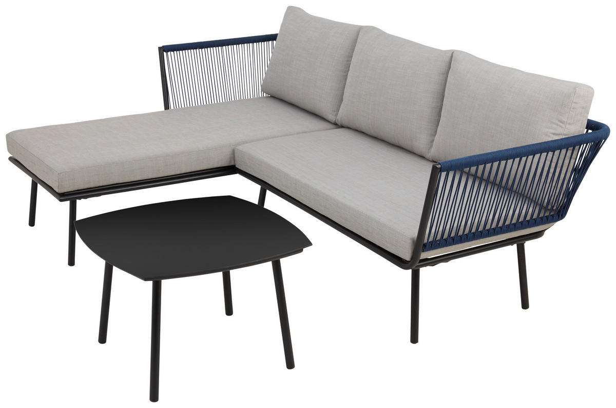 Mobilier Terasă Și Lounge  150/218 cm   - gri deschis/albastru, Modern, metal/textil (150/218cm) - Ambia Garden