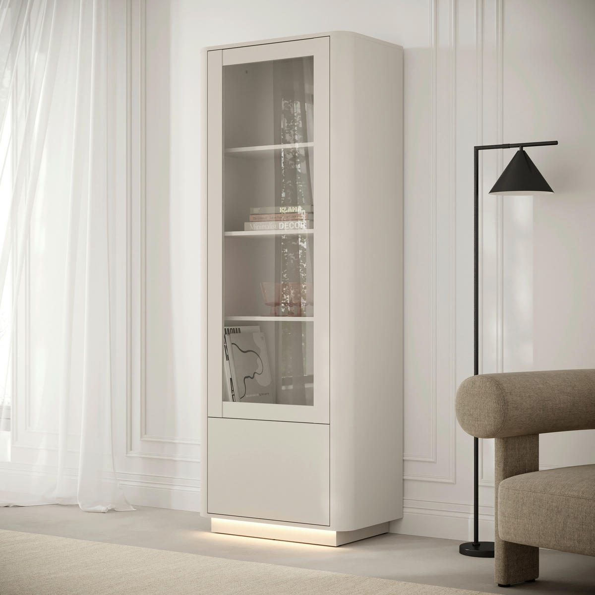 VITRINE  in Kaschmir  - Kaschmir, Design, Holzwerkstoff (200,5/67/40cm) - MID.YOU