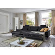 ECKSOFA  in Echtleder Anthrazit  176/334 cm  - Anthrazit/Schwarz, Design, Leder/Metall (176/334cm) - Dieter Knoll