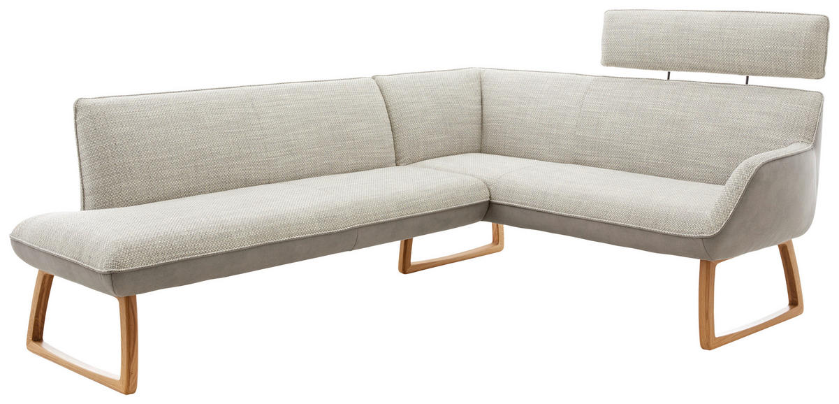ECKBANK 238/182 cm Flachgewebe, Mikrofaser Grau Holz   - Wildeiche/Grau, Design, Holz/Textil (238/182cm) - Koinor