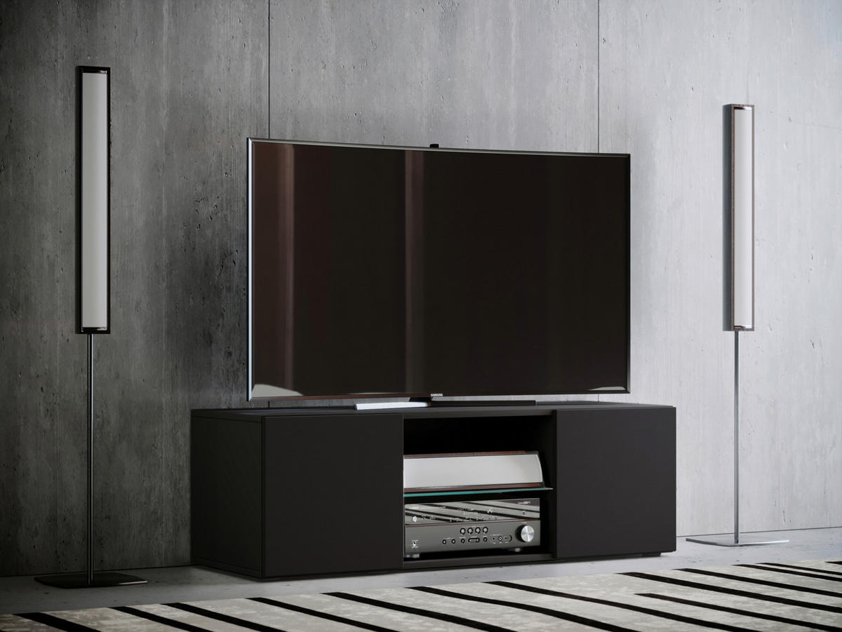 TV-ELEMENT  in 115/40/36 cm  - Schwarz, Konventionell, Glas/Holzwerkstoff (115/40/36cm) - MID.YOU