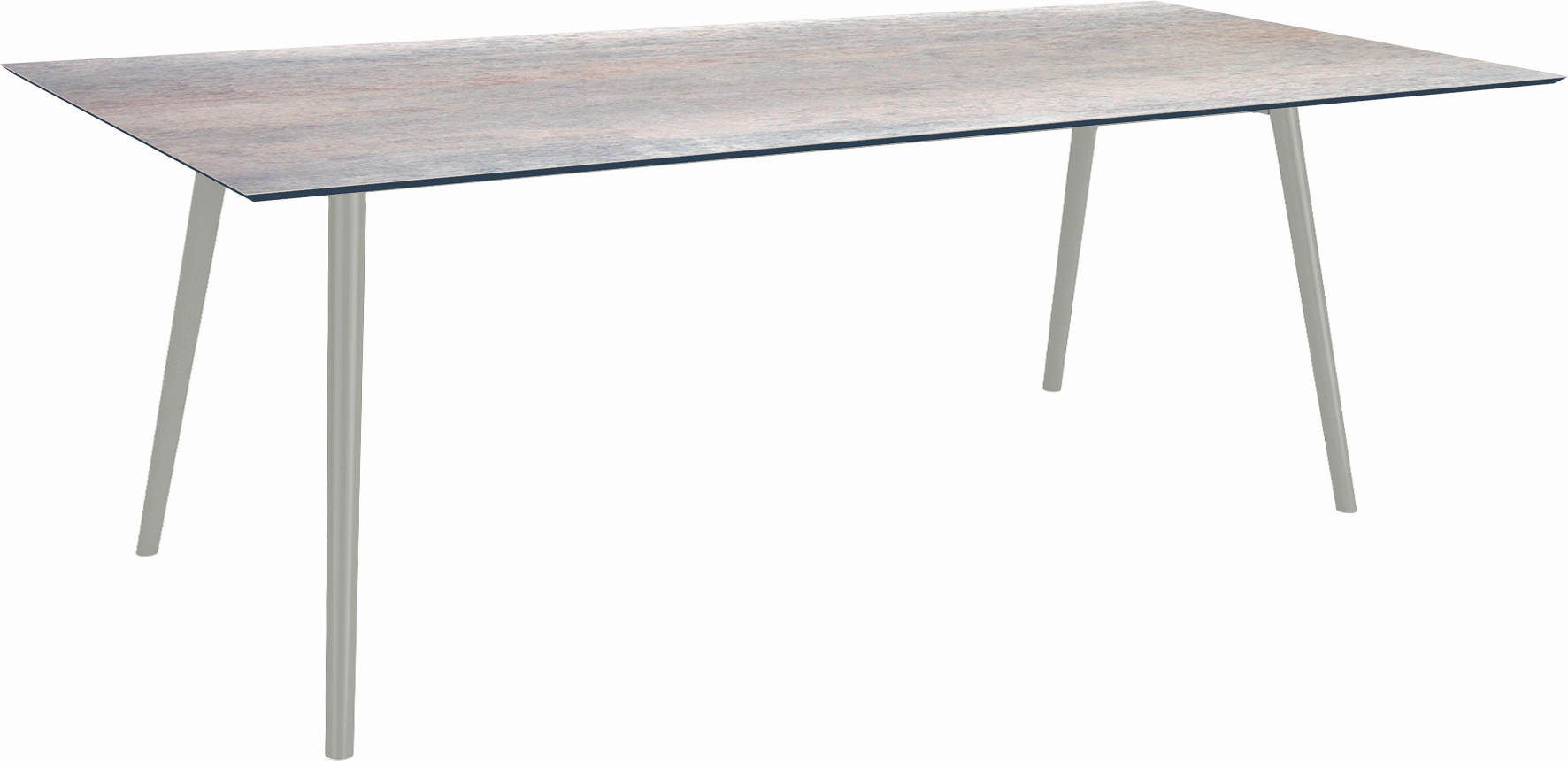 GARTENTISCH Kunststoff Grau rechteckig  - Graphitfarben/Grau, MODERN, Kunststoff/Metall (220/100/75cm) - Stern