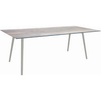 GARTENTISCH Kunststoff Grau rechteckig  - Graphitfarben/Grau, MODERN, Kunststoff/Metall (220/100/75cm) - Stern