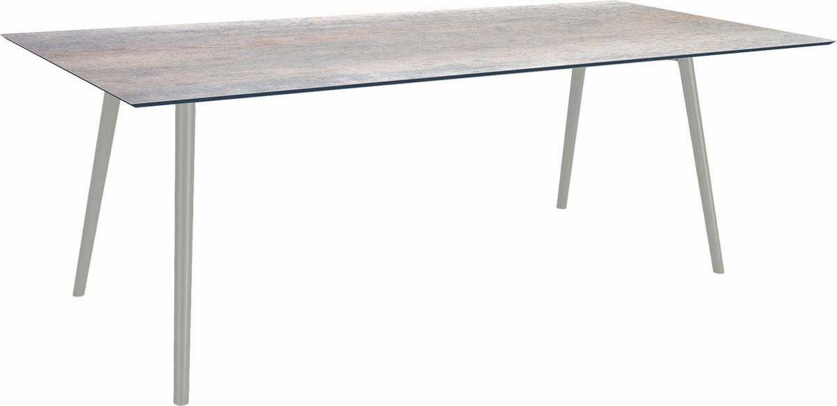 GARTENTISCH Kunststoff Grau rechteckig  - Graphitfarben/Grau, MODERN, Kunststoff/Metall (220/100/75cm) - Stern