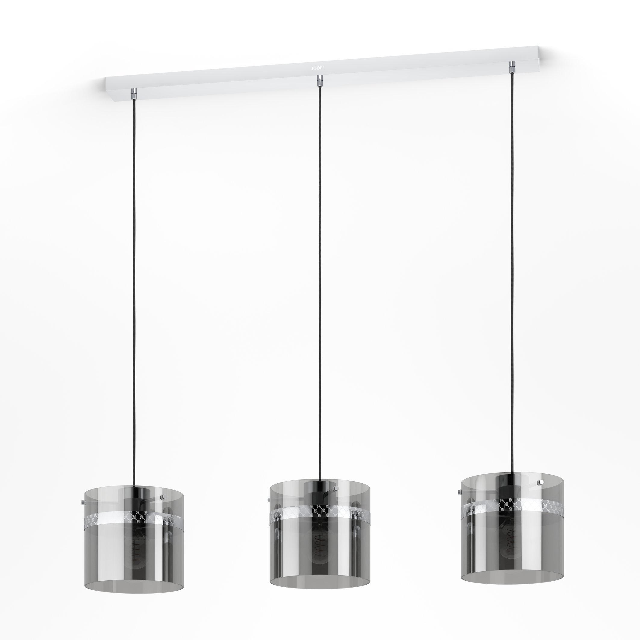 HÄNGELEUCHTE ROUND LIGHTS  - Chromfarben/Transparent, Design, Glas/Metall (103,5/21,5/110cm) - Joop!