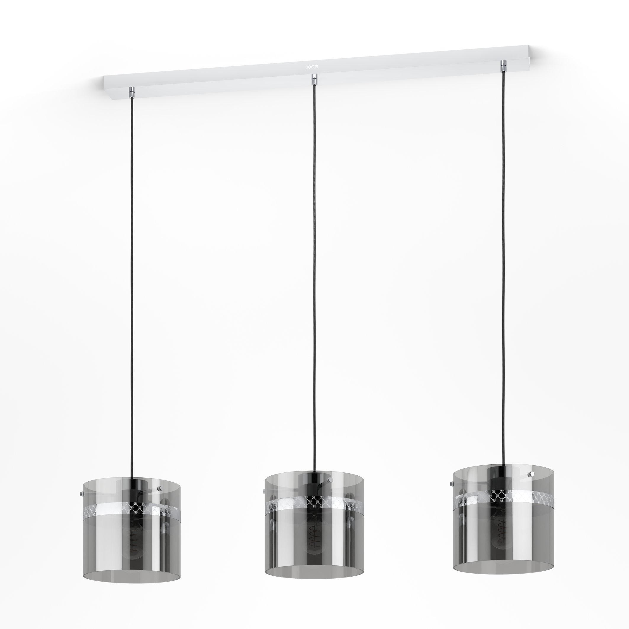HÄNGELEUCHTE ROUND LIGHTS 103,5/21,5/110 cm   - Chromfarben/Transparent, Design, Glas/Metall (103,5/21,5/110cm) - Joop!