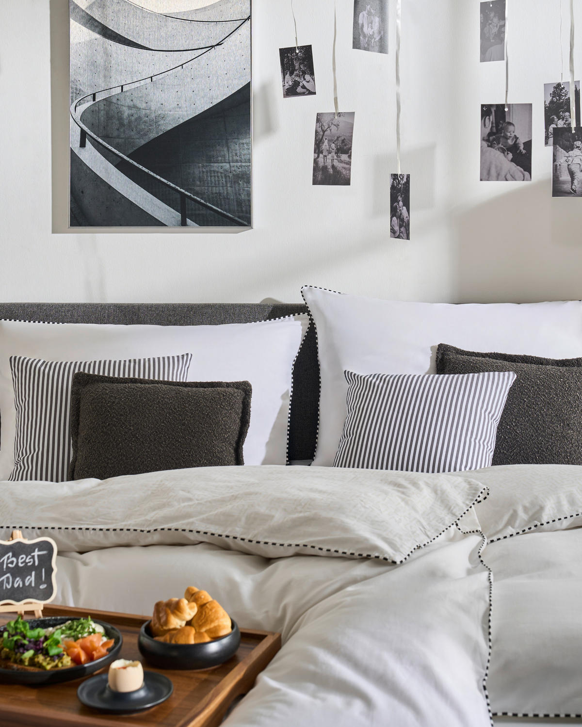 BOXSPRINGBETT 180/200 cm  in Grau  - Schwarz/Grau, KONVENTIONELL, Holz/Textil (180/200cm) - Jensen