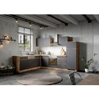 KÜCHENLEERBLOCK  240/300 cm  in Grau, Eiche Wotan  - Eiche Wotan/Grau, Design, Holzwerkstoff (240/300cm) - Held