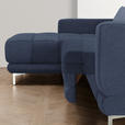 ECKSOFA in Webstoff Dunkelblau  - Chromfarben/Dunkelblau, Design, Textil/Metall (187/260cm) - Xora