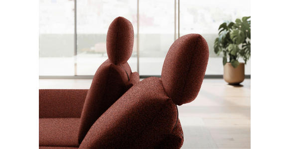 ECKSOFA  in Flachgewebe Rotorange  155/234 cm  - Rotorange/Schwarz, Design, Textil/Metall (155/234cm) - Dieter Knoll